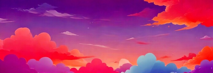 Aufkleber - A serene sky with pastel-colored clouds, featuring a gradient of pink, purple, and blue hues, creating a dreamy and tranquil atmosphere