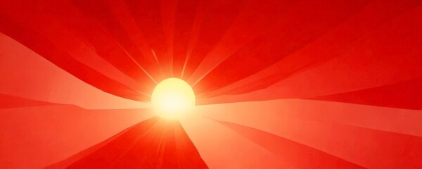 Aufkleber - a vibrant abstract background with a radiant sunburst pattern, radiating light and warmth The sunburst is composed of concentric circles, each filled with a different