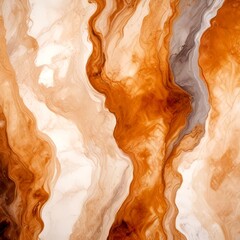 Poster - a close-up view textured abstract painting with a gradient of warm colors, including shades of brown, beige, and white