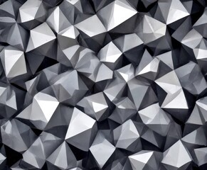 Poster - a close-up view geometric pattern composed of numerous triangular shapes, varying in size and color, creating a visually striking and abstract design