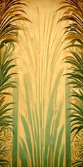 Poster - a textured, abstract background with a gradient of light and dark green, resembling a tropical or jungle-like setting The does not contain any discernible text