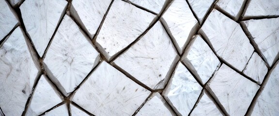 Aufkleber - a close-up view white marble surface with a geometric pattern of intersecting diagonal lines, creating a sense of depth and texture