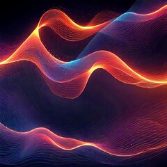 Poster - a dynamic abstract composition of swirling, multicolored lines and shapes, creating a sense of movement and energy