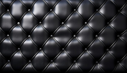 Poster - BLACK soft leather tiles design soft 3d