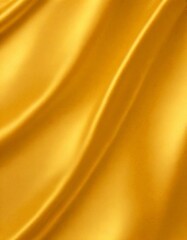 Poster - a close-up view shiny, golden fabric surface with a smooth, flowing texture