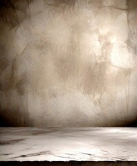 Poster - A simple, minimalist concrete wall with a flat, smooth surface in the foreground