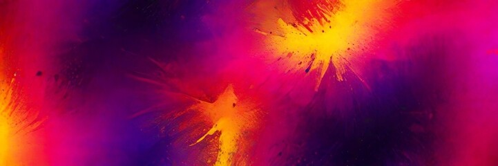 Poster - a vibrant abstract background with splashes of color, including shades of purple, yellow, and pink, creating a dynamic and energetic visual effect