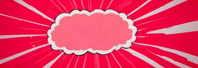 Fototapete - A pink and white abstract background with a large white cloud-like shape in the center, radiating outwards from the center
