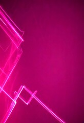 Poster - a vibrant abstract composition of intersecting lines and curves in shades of pink and purple, creating a dynamic and visually striking effect
