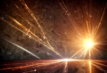 Fototapete - a starburst of light and energy, with a bright star at the center and radiating lines extending outw