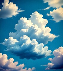 Poster - A captivating sky filled with fluffy white clouds, creating a serene and dreamy atmosphere