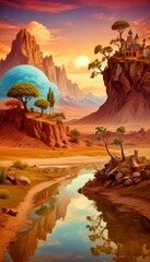 Aufkleber - The Landscape of the Thousand and One Nights