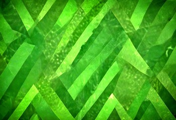 Poster - a textured, abstract pattern of intersecting diagonal lines in various shades of green, creating a sense of depth and movement