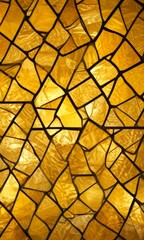 Aufkleber - a close-up view mosaic composed of numerous small, irregularly shaped pieces of gold and black glass arranged in a complex pattern