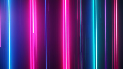 Poster - Abstract background with vertical neon lines glowing on a dark backdrop, perfect for projects related to technology, music, and nightlife