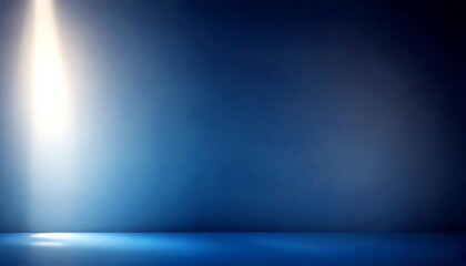 Poster - A dramatic lighting setup with a spotlight on a dark blue background, creating a sense of depth and focus