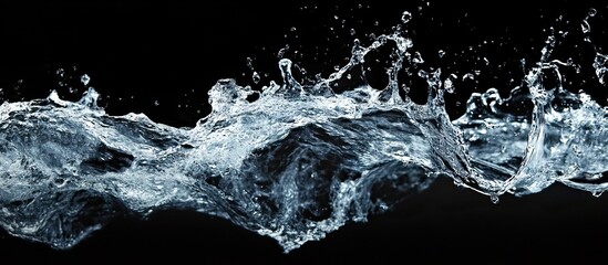 Canvas Print - Water Splashing on a Black Background