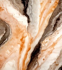 Poster - a marble surface with a swirling pattern of light and dark brown hues, creating a sense of movement and depth