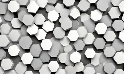 Aufkleber - A pattern of white hexagonal shapes, arranged in a grid-like fashion, creating a visually striking and abstract background
