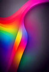 Aufkleber - a vibrant abstract composition with curved lines in a rainbow of colors, transitioning from red to orange, yellow, green, blue, and purple The lines are set against a dark