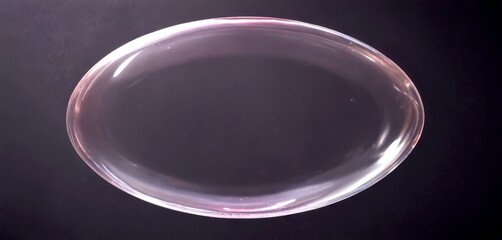 Aufkleber - A transparent, spherical object with a smooth, curved surface is shown against a dark background