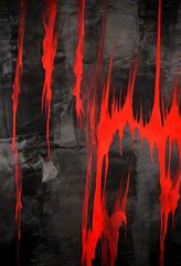 Aufkleber - a dark, textured surface with red dripping paint, creating an abstract and dynamic visual effect