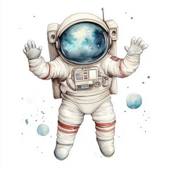 Wall Mural - astronaut exploring outer space with a breathtaking view of galaxies and stars above