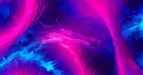 Poster - a digital art piece featuring a swirling pattern of pink, blue, and purple hues, resembling a cosmic or nebula-like effect