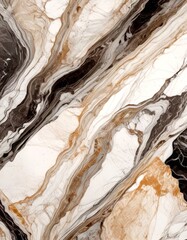 Poster - a close-up view marble surface with a swirling pattern of light and dark gray marble, creating a sense of movement and depth