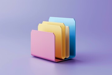 Poster - 3d illustration of a folder storing files, representing data storage and organization