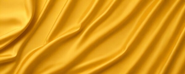 Poster - a close-up view shiny, golden fabric with a smooth, flowing texture
