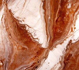 Poster - a close-up view marble surface with a swirling pattern of light and dark brown hues, creating a sense of movement and depth