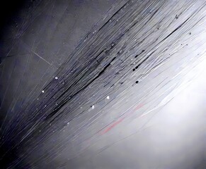 Poster - a close-up view textured surface, possibly a glass or a window, with a pattern of intersecting lines and small specks of dust or debris