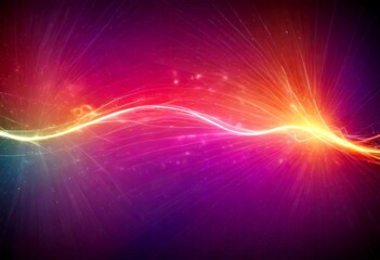 Aufkleber - a vibrant abstract background with a gradient of purple, orange, and yellow hues The central focus is a radiant yellow line that appears to be emanating from the center,