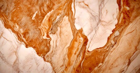 Poster - a close-up view marble surface with a swirling pattern of light and dark brown hues, creating a sense of movement and texture