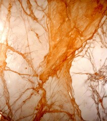 Poster - Marble surface with a pattern of light and dark brown marble veins