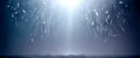 Fototapete - a blurred, abstract background with a central, bright light source and a pattern of small, white, wispy lines or particles extending from the center towards the edges of the frame