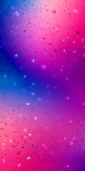 Aufkleber - a gradient background transitioning from pink to purple, with scattered confetti-like particles in various sizes and colors