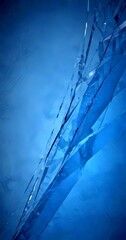Aufkleber - a close-up view piece of broken glass, with jagged edges and a dark blue-gray hue