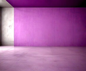 Poster - a minimalist interior design with a large, solid purple wall dominating the space The wall is painted in a clean, solid color, and a white corner is visible on the left side