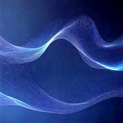 Aufkleber - Abstract wave-like pattern in shades of blue and black