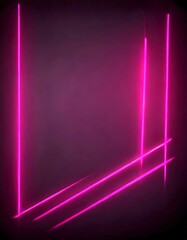 Fototapete - a dark background with three vertical neon lines of varying lengths, creating a dynamic and abstract composition