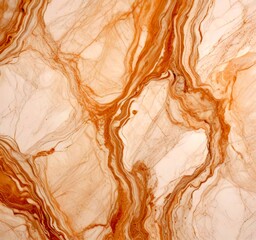 Poster - a close-up view marble surface with a swirling pattern of light and dark brown hues, creating a sense of movement and texture