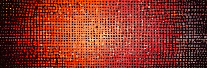 Aufkleber - a vibrant abstract pattern composed of numerous small circles in various shades of orange, red, and black, creating a dynamic and visually striking composition
