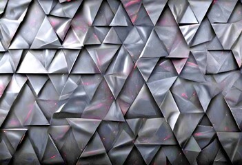 Poster - a dark, abstract pattern composed of numerous black triangles arranged in a grid-like fashion, creating a visually striking and textured effect
