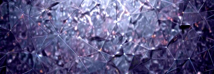 Poster - a dark, abstract background with a network of intersecting lines and points, creating a sense of depth and complexity