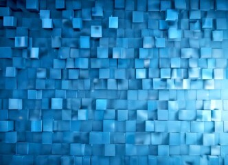 Fototapete - a grid of blue cubes, each with a slightly different shade, arranged in a pattern that creates a sense of depth and texture The cubes are slightly blurred, adding a sense