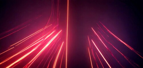 Aufkleber - a dark background with a diagonal line of red and orange lights, creating a dynamic and abstract visual effect