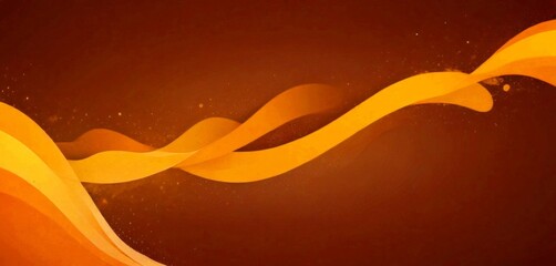 Aufkleber - a dynamic abstract design with orange and brown hues, featuring curved lines and splashes of light against a dark background