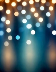 Poster - a blurred background with a gradient of blue and white lights, creating a bokeh effect